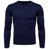 New V-neck Men's Solid Color Long-sleeved Sweater