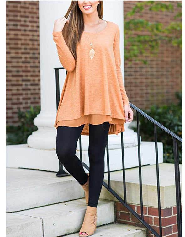 Fashion Long Sleeve Round Neck T-Shirt