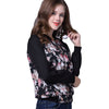 Print Zipper Long Sleeve Round Neck Jackets