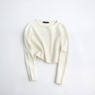 Simple Rabbit Velvet Round Neck Long Sleeve Sweaters