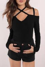 Crossed Vest Sexy Tight-Fitting Long-Sleeved T-Shirt