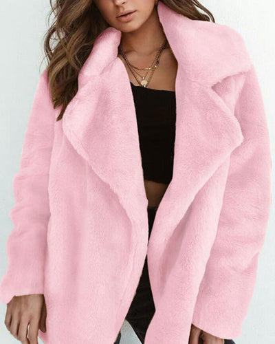 Sexy Plush Large Lapel Jacket