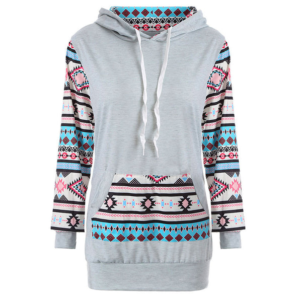 Long Sleeve Printed Hooded Sweatshirt