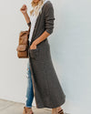 Solid Color Casual Long Cardigan Sweater