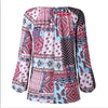 Women's Print V-neck Long Sleeve Shirt