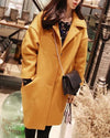 Lapel Solid Color Long Sleeve Cardigan Jacket