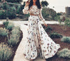 Sexy Off Shoulder Butterflies Floral Printed Maxi Dress