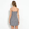 Grid Strapless Backless Plaid Lace Up Bowknot Sleeveless Dress