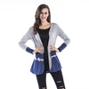 Slim Patchwork Hit Color Long Sleeve Cardigan Outwear