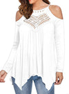 Lace Panel Strapless Long Sleeve T-Shirt