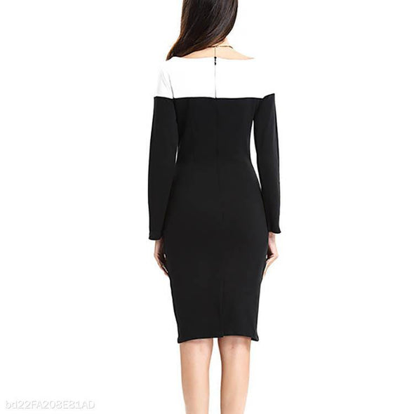 Elegant Round Collar Bodycon Dress