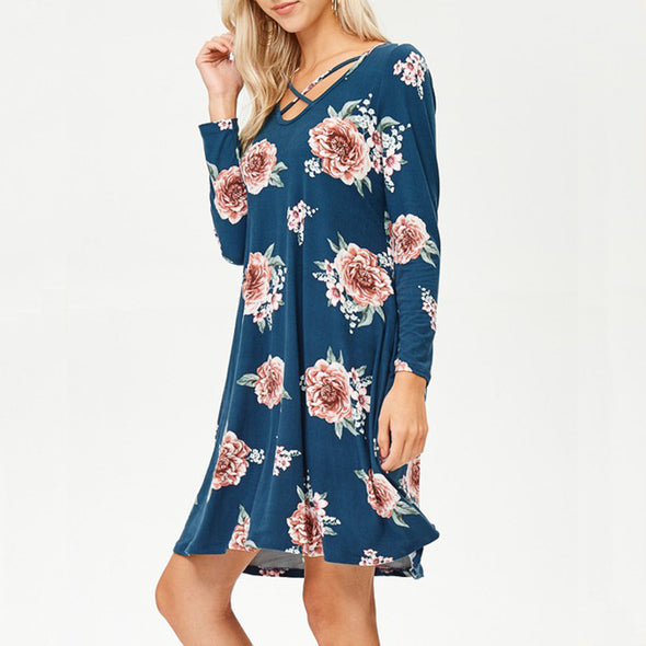 Women's O-neck Loose Dress