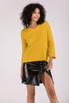 Solid Color V- neck Nine Points Sleeve Sweaters