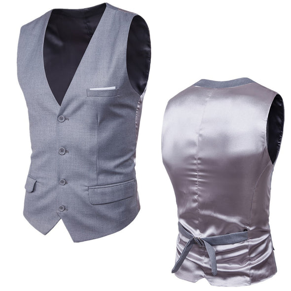 Men's Slim Solid Color Lattice Suit Vest