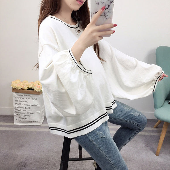 Long Sleeve O-Neck Stitching T-Shirt