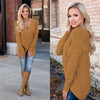 Sexy Deep V-Neck Long Sleeve Irregular Sweater