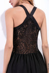 Sling V-Neck Openwork Stitching Evening dress