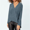 Women's Casual Long Sleeve V-Neck Shirt