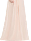 Round Neck Patchwork Ruched  Hollow Out Plain Evening Dress