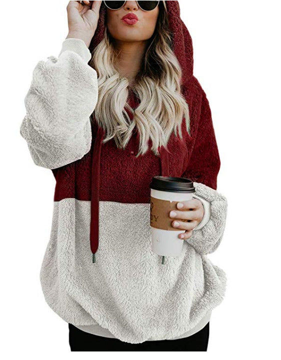 Long Sleeved Contrast Hooded Sweater