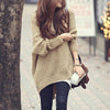 Fashion Pure Color   Loose Sweater Dress