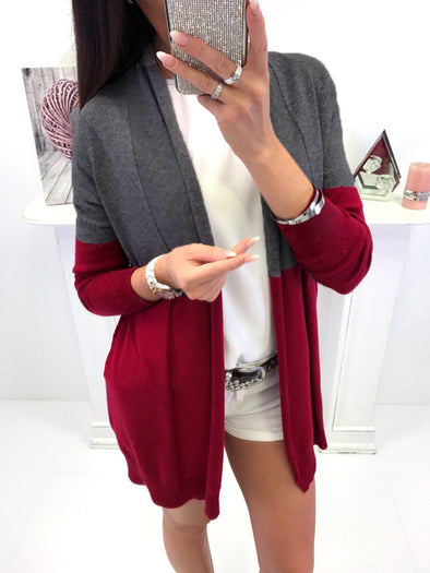 Sexy Stand-Up Colorblock Slim Cardigan