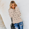 Dots Printing Round Neck Long Sleeve Sweaters