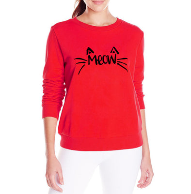 Printed O-Neck Long Sleeve Plus Velvet Sweatshirt