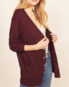 Casual V-Neck Long Sleeve Solid Color Sweaters