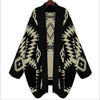 Geometric Pattern V-Neck Long-Sleeved Knit Cardigan