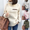 Casual Stand Collar Solid Color Long Sleeve Plus Velvet Fur Sweater