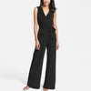 Sexy V-Neck Pure Color Sleeveless Jumpsuit