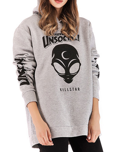 Printed Fleece Long Sleeve Hooded Casual Sweatshirt