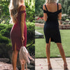 Sexy V-Neck Off Shoulder Sling Bodycon Dress