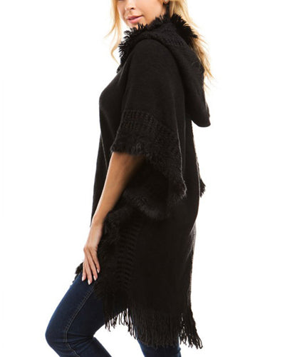 Fringed Hooded Bat Sweater