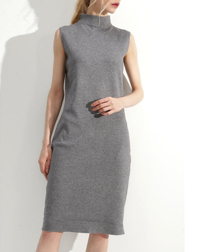 Fashion Sleeveless Turtleneck Dress