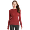 Solid Color Round Neck Long Sleeve Sweaters