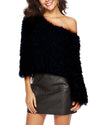 Fur tassel O-neck Hollow Long-Sleeved Sweater