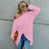 Solid Color Long-Sleeved Shoulder Sweater