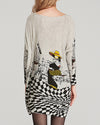 Loose Printed O-Neck Long Sleeve Sweater