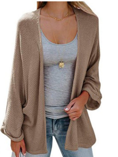 Solid Color Long Sleeve Knit Cardigan Sweater Coat