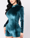 Women's Gold Velvet Long Sleeve Corset