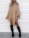 High Neck Fashion Cloak Shawl Bat Sweater