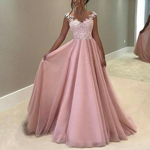 Sexy Lace V-Neck Sleeveless Long Princess Evening Dress