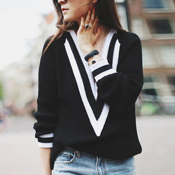 Deep V Neck Sweaters