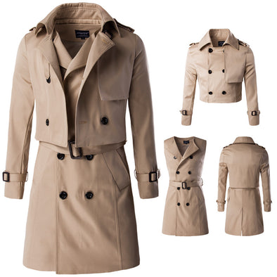 New Double-breasted Two-piece Trench Coat