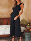 Ruffled Lace-Up Jumpsuit