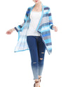 Irregular Striped Cropped Sleeve Knit Cardigan