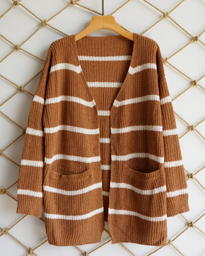 Long Sleeve Striped Autumn Cardigan Sweater