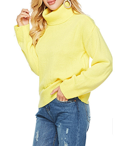 High Neck Thick Long Sleeve Sweater